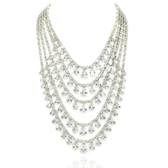 Zunaira American Diamond Layered Statement Necklace