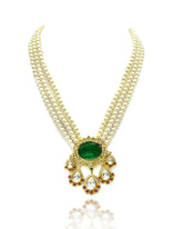 Nilma Pearl String Moissanite Crystal Necklace Set - The Pashm