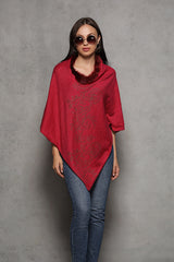 Floral Rhinestone Poncho - The Pashm