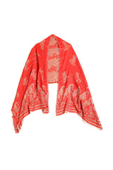 Two Tone Zari Floral Cashmere Pashmina Shawl- The Pashm