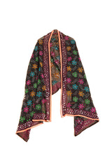 Floral Handmade Mirror Border Phulkari - The Pashm