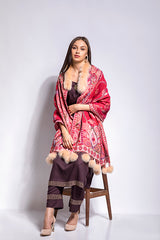 Boiled Wool Faux Fur Pompom Cashmere Wrap - The Pashm