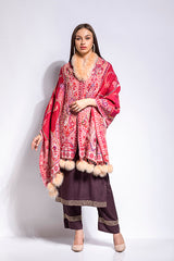 Boiled Wool Faux Fur Pompom Cashmere Wrap - The Pashm