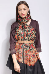 Colorful Floral Embroidery Cashmere Stole - The Pashm