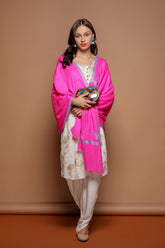 Daur Border Embroidery Neon Pashmina Shawl - The Pashm