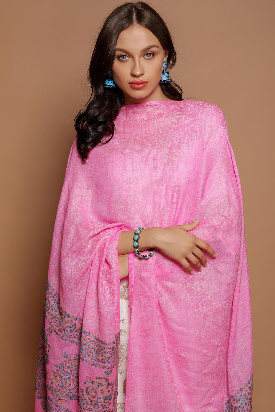 Floral Border Kani - The Pashm