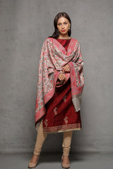 Floral Wavy Border Kani - The Pashm