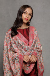 Floral Wavy Border Kani - The Pashm