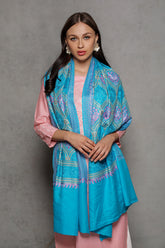Floral Ogee Pattern Pashmina Shawl Stole - The Pashm