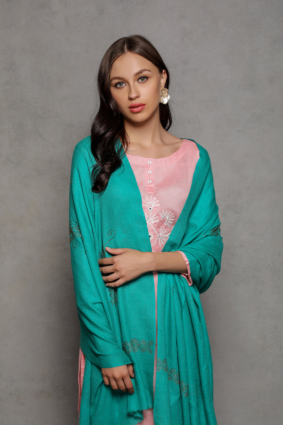 Flower Rhinestone Pashmina Wrap - The Pashm