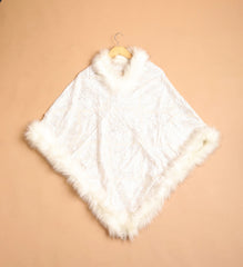 Embroidered Faux Fur Poncho - The Pashm
