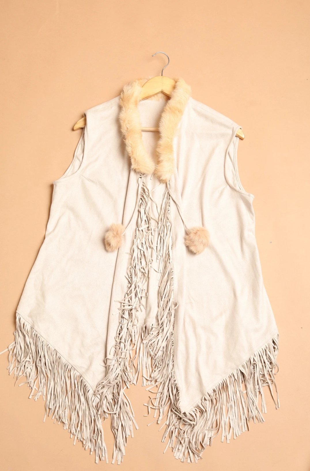 Suede Fringe Poncho - The Pashm