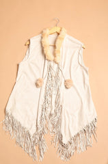 Suede Fringe Poncho - The Pashm