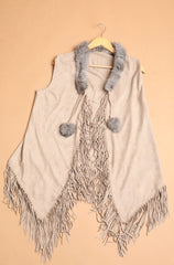 Suede Fringe Poncho - The Pashm