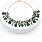 Zarina American Diamond Victorian Two Tone Set - Green - The Pashm