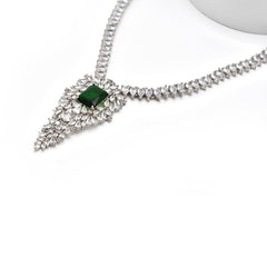 Aaliyah Green Long AD Pendant Set - The Pashm