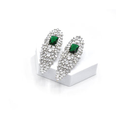 Aaliyah Green Long AD Pendant Set - The Pashm