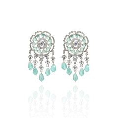 Edith Tassel AD Earrings Mint - The Pashm