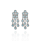 Piya Blue Zirconia Flower Earrings - The Pashm