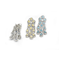 Piya Blue Zirconia Flower Earrings - The Pashm