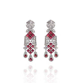 Sonia Zirconia Earrings Red - The Pashm