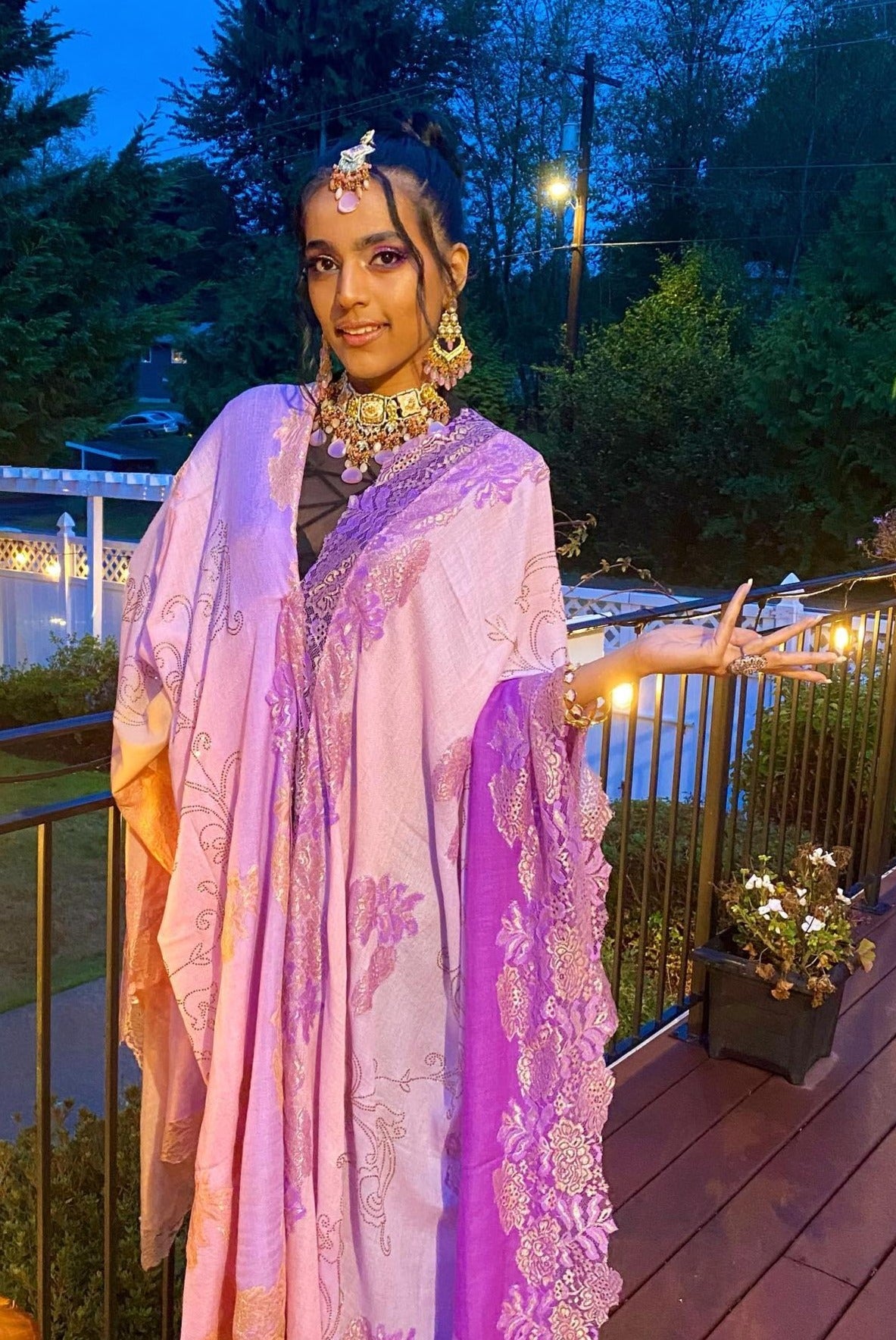 Embellished French Chantilly Lace Ombre Shawl - The Pashm