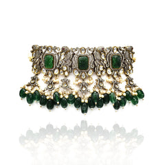 Alessia Victorian Choker Set - Green - The Pashm