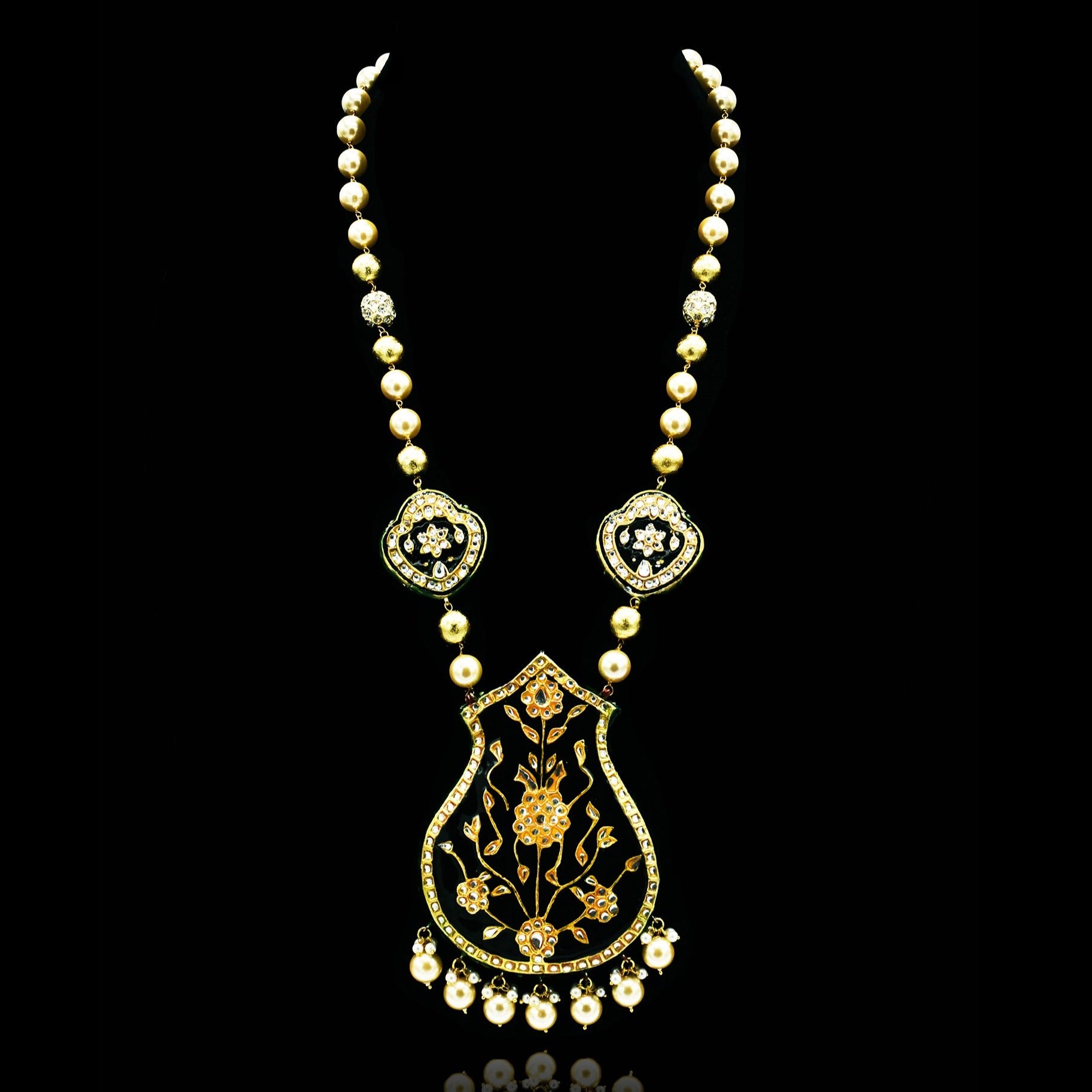 Revati Black Lac Reversible Necklace
