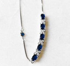 CZ Blue Stones 925 Silver Bracelet - The Pashm