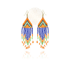 Zara Hand Knitted Bead Necklace - Indigo