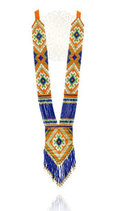 Zara Hand Knitted Bead Necklace - Indigo