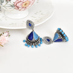 Ridhi Meenakari Blue Earrings - Th e Pashm