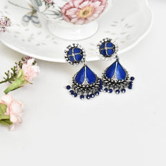 Ridhi Meenakari Blue Earrings - Th e Pashm