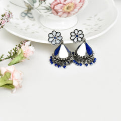 Ridhi Meenakari Blue Earrings - The Pashm