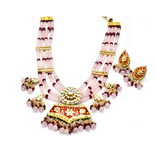 Arnika Blush Pink Necklace Set - The Pashm