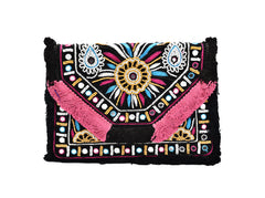Delilah Boho Embroidered Fringe Bag - The Pashm