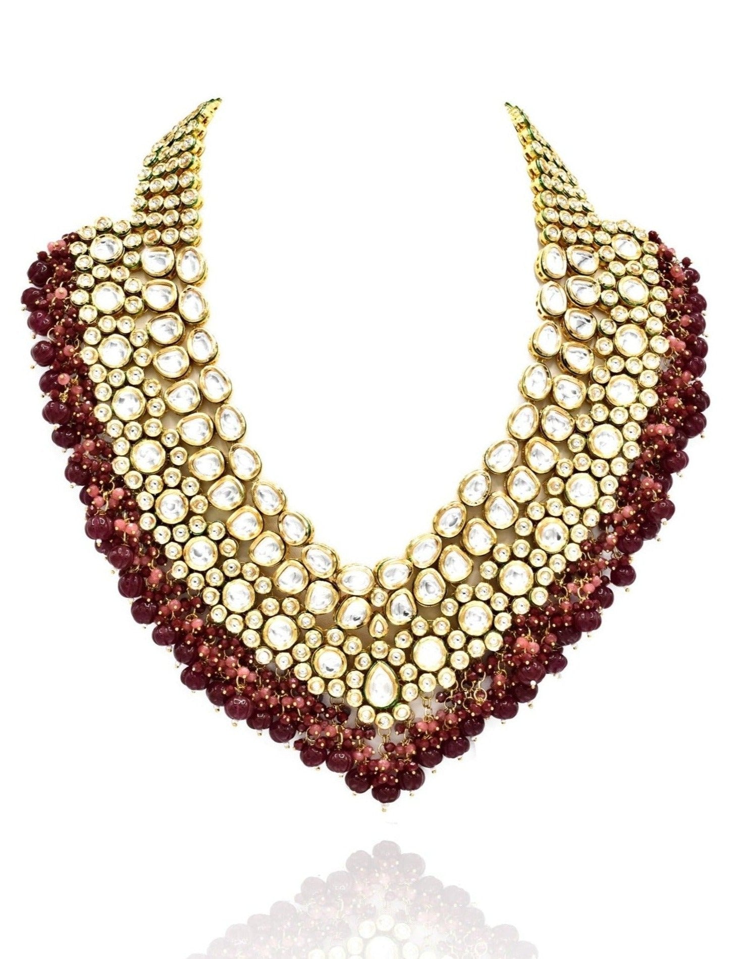 Maya Kundan Haar Red - The Pashm