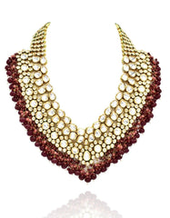 Maya Kundan Haar Red - The Pashm