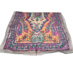 100% Silk Brown Paisley Scarf - The pashm