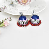 Aztec Meenakari Earrings Coral - The pashm