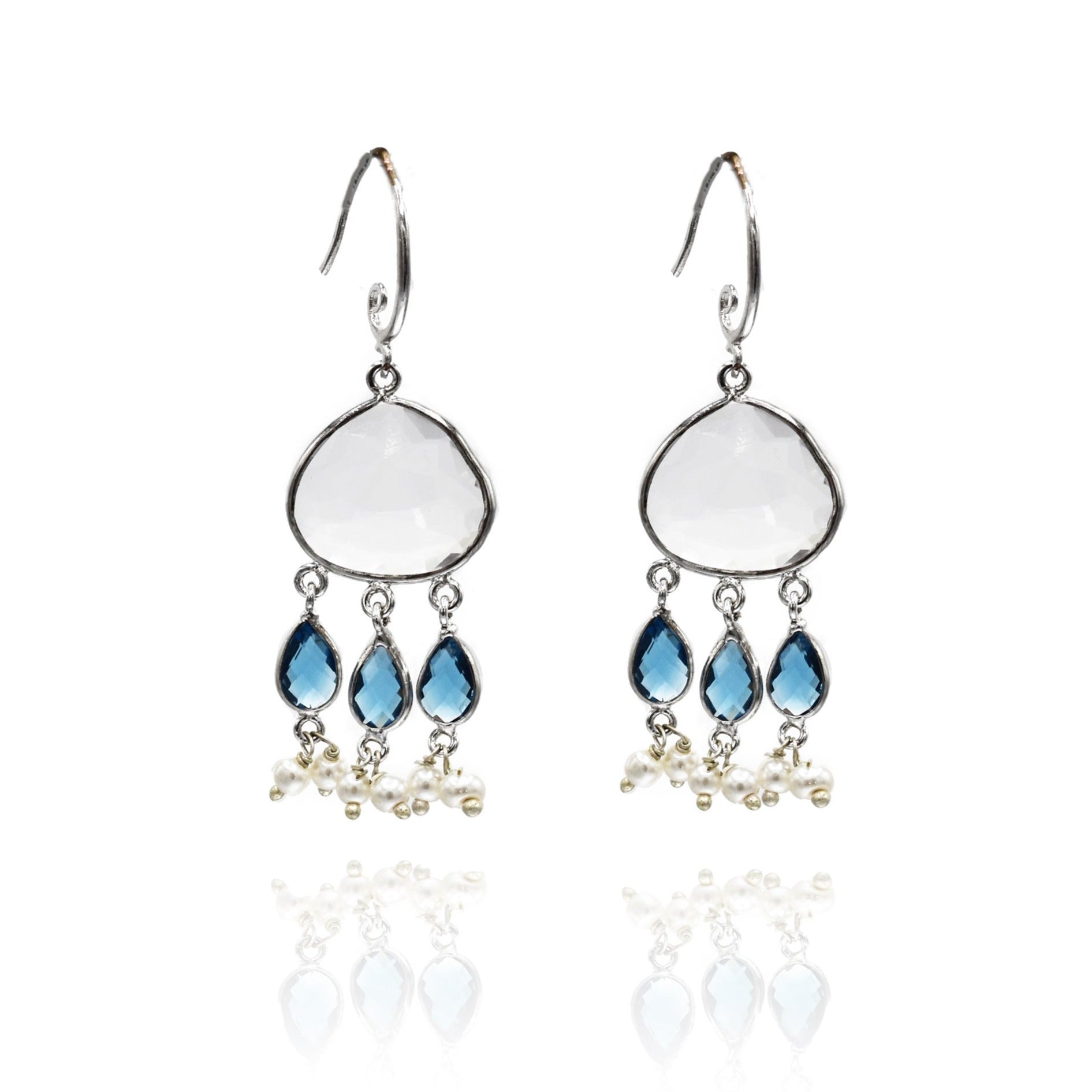 Crystal Drops Earrings Blue - The Pashm