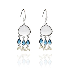 Crystal Drops Earrings Blue - The Pashm