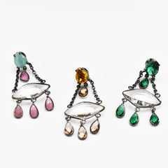Crystal Colored Drops Earrings - The Pashm