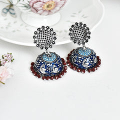 Hans Meenakari Earrings Red - The pashm