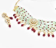 Ghazala Fluorite Mint Choker Set - The Pashm