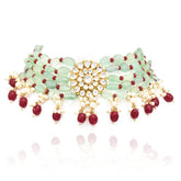 Ghazala Fluorite Mint Choker Set - The Pashm