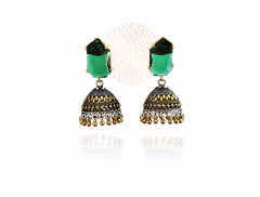 German Silver Stone Earrings - The Pashm