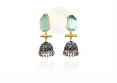 German Silver Stone Earrings - The Pashm