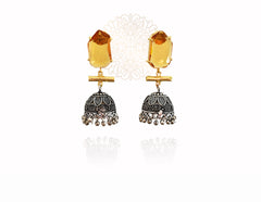German Silver Stone Earrings - The Pashm