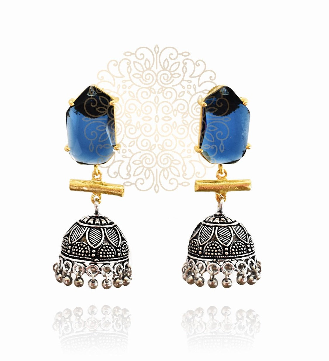 German Silver Stone Earrings - The Pashm